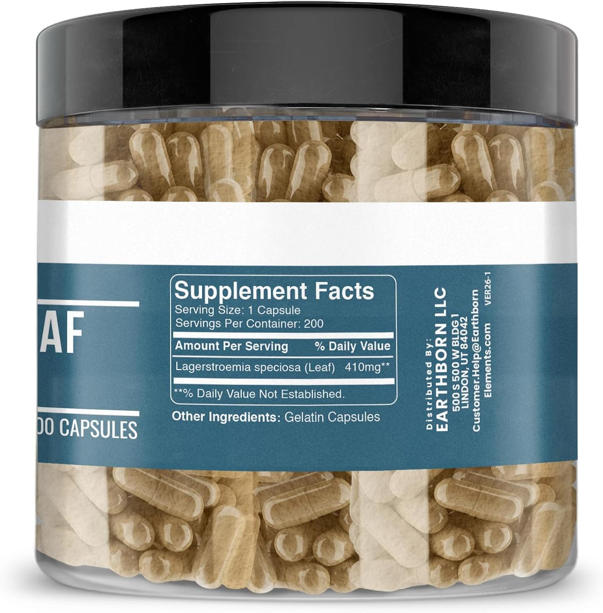 Earthborn Elements Banaba Leaf Extract – 200 Capsules, Pure & Undiluted - görsel 2