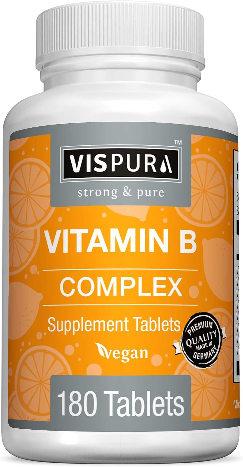 VISPURA Vitamin B-Complex – 180 Vegan Tablets | All B Vitamins for Energy, Stress & Immune Support - görsel 1