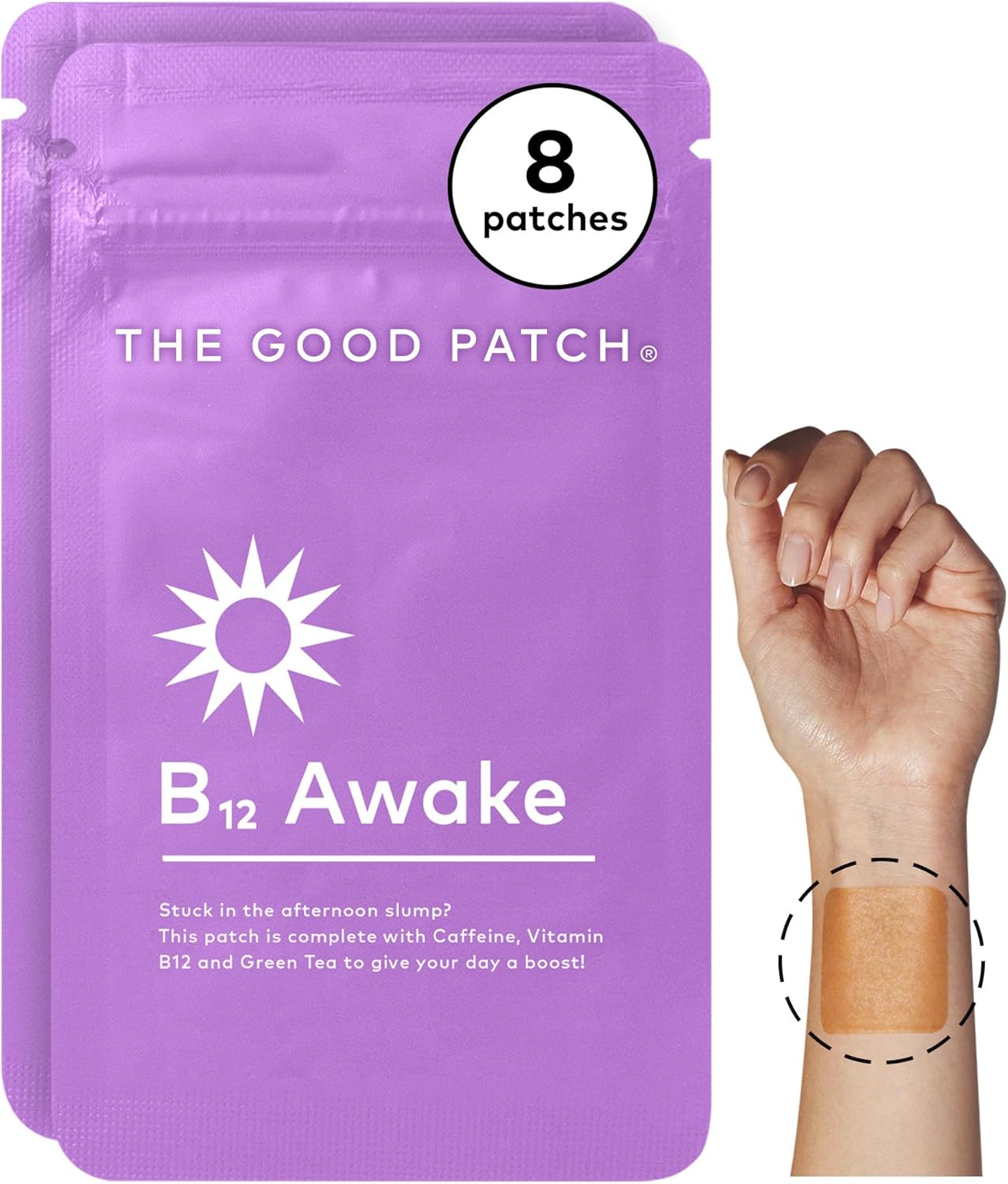 The Good Patch B12 Awake Patch – Caffeine, B12 & Green Tea Extract for Energy (8 Patches) - görsel 1
