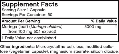 FutureBiotics Moringa 5000 mg, 60 Vegetarian Capsules