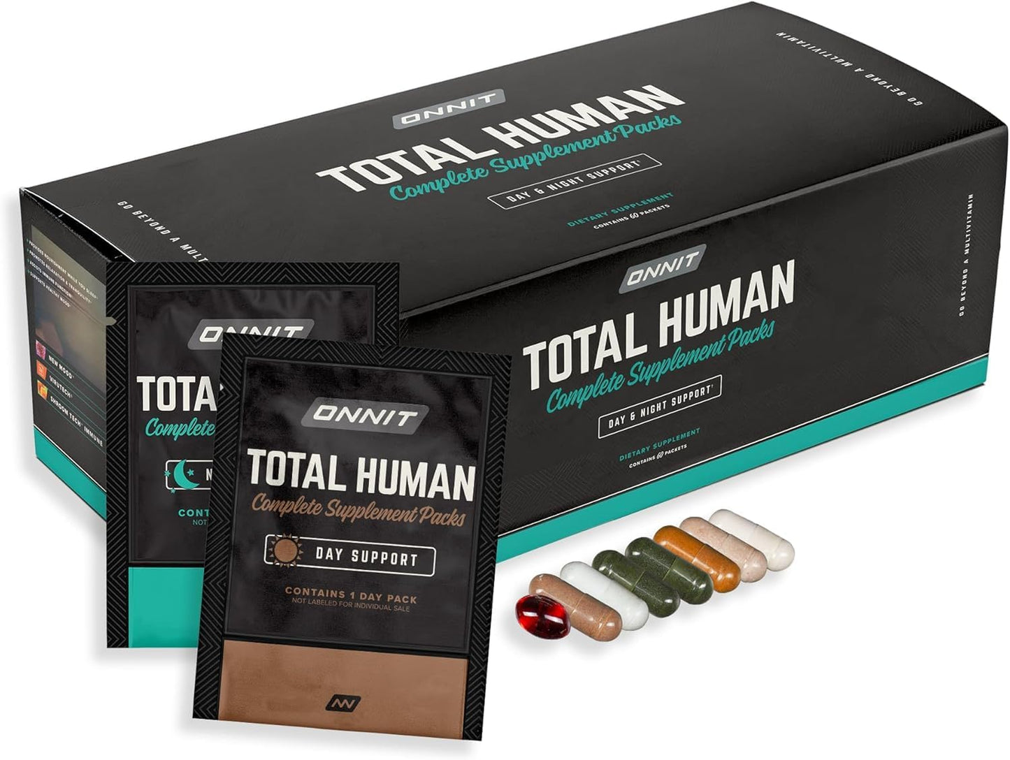 ONNIT Total Human Daily Multivitamin Packs – Day and Night Support for Men and Women, 30-Day Supply - görsel 1