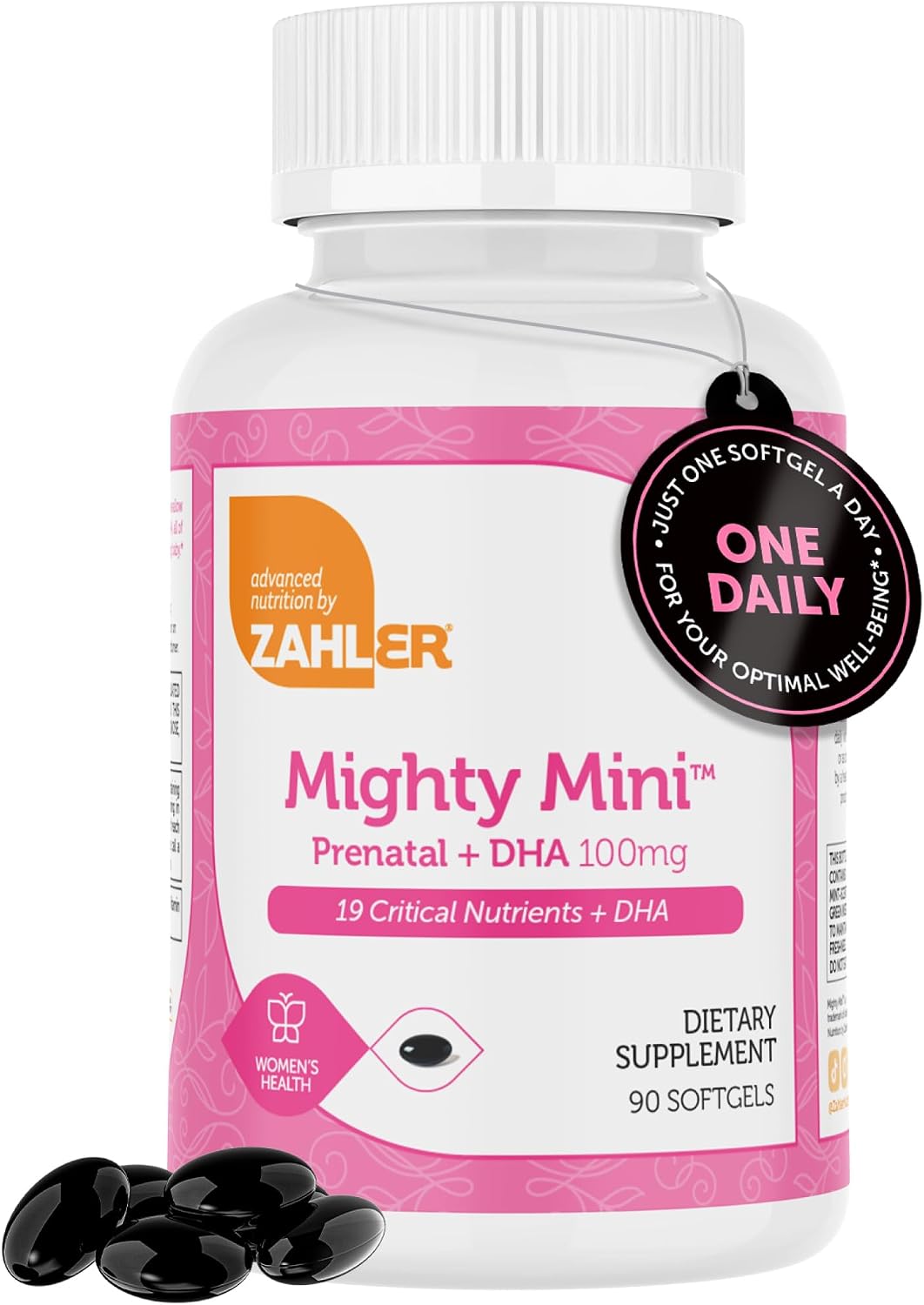 Zahler Mighty Mini – Easy-to-Swallow Prenatal Vitamin with Methylfolate, DHA & Advanced Nutrition – 90 Softgels - görsel 2