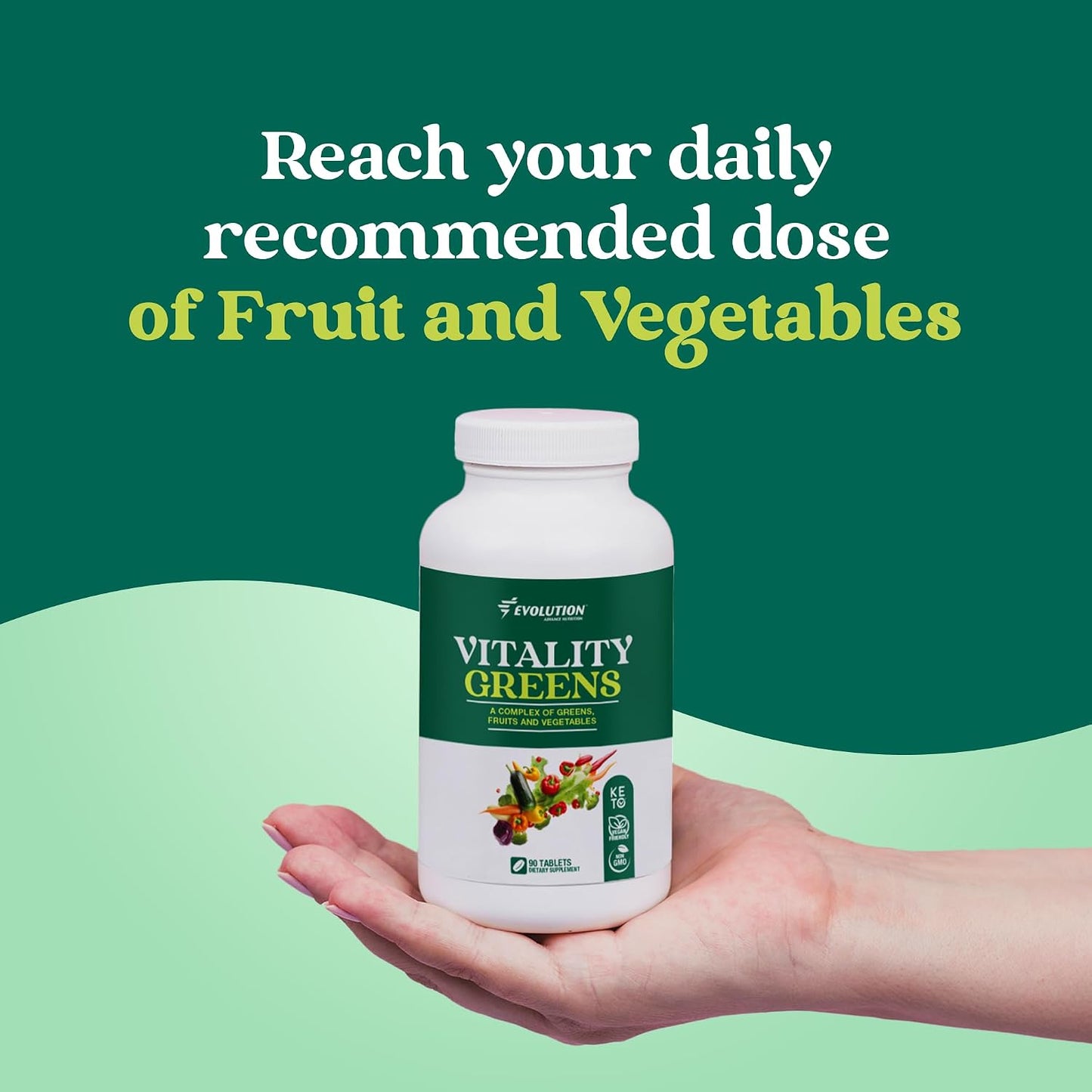 Evolution Advance Nutrition Vitality Green – Fruit and Vegetable Supplement, 90 Tablets – Vegan - görsel 3