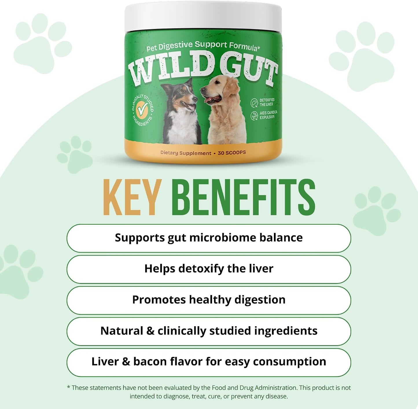 Wild Gut Natural Probiotic Supplement for Pets - Helps Maintain Digestive Health & Gut Microbiome - görsel 6