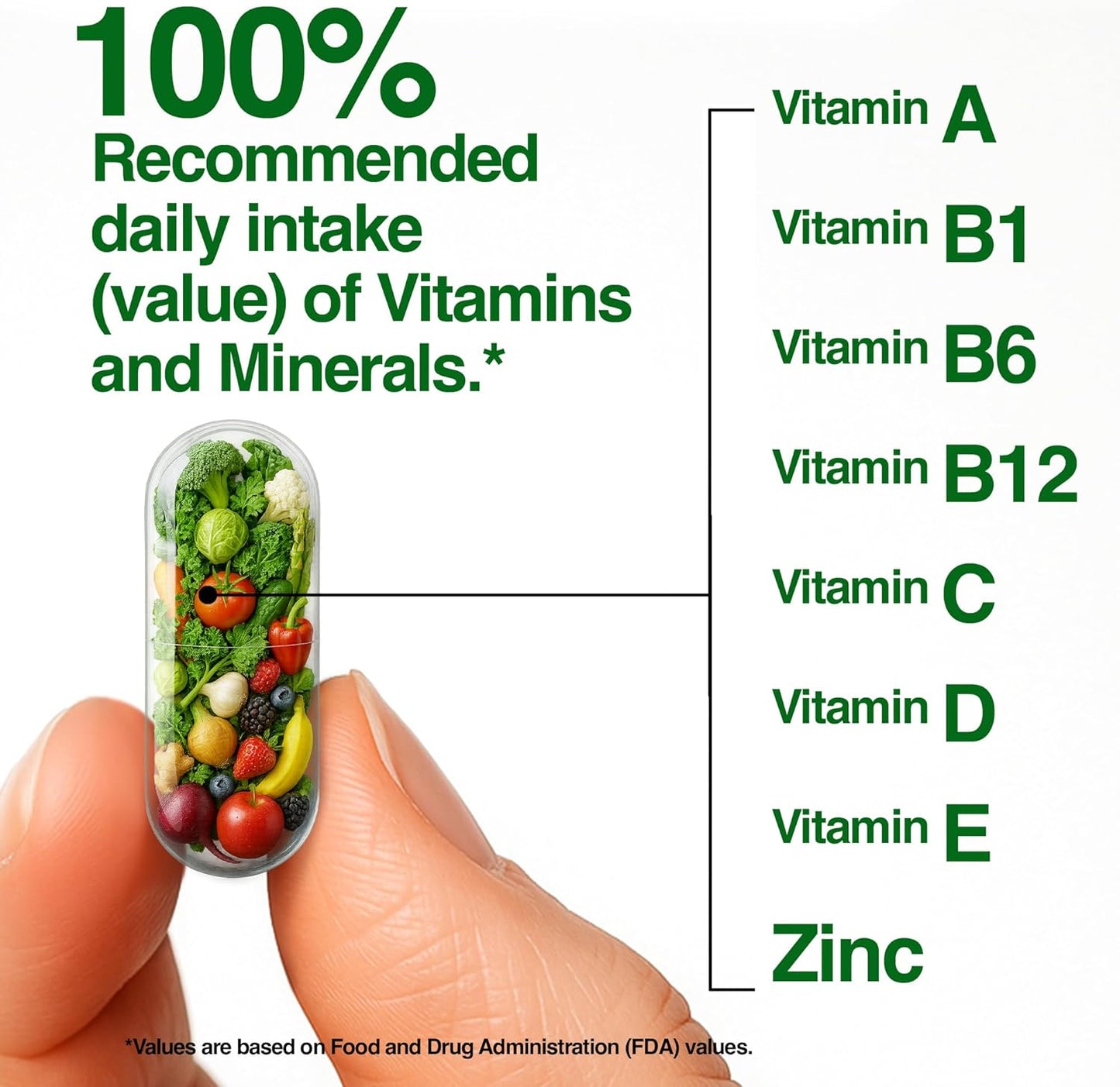 Vita Fruits and Veggies Capsules – Organic Superfood Multivitamin with 25 Ingredients - görsel 5