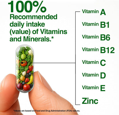 Vita Fruits and Veggies Capsules – Organic Superfood Multivitamin with 25 Ingredients