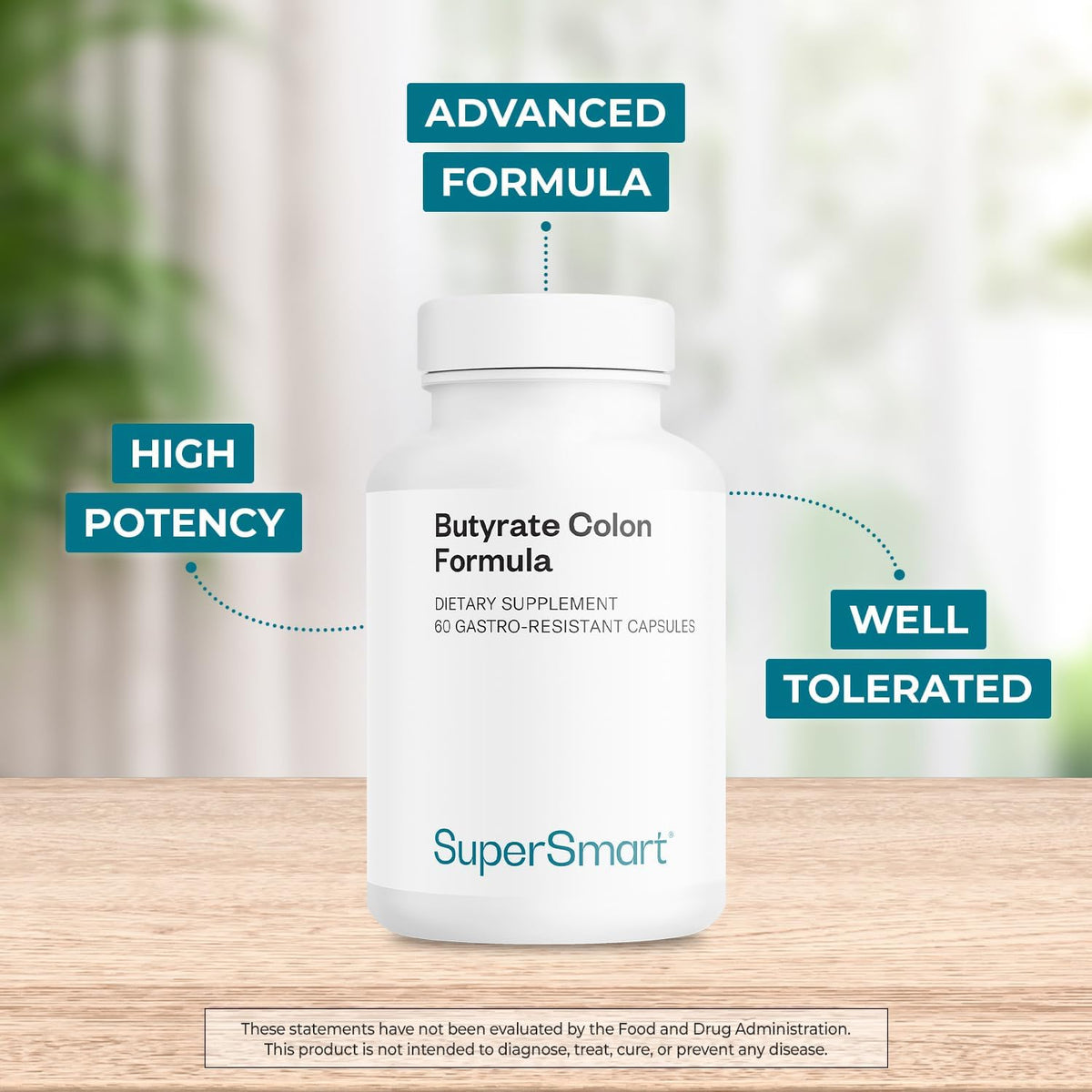 Supersmart Butyrate Colon Formula (Advanced Formula) with Turmeric, MicrobiomeX & Peppermint Oil, Vegan & Gluten-free - 60 Gastro-Resistant Capsules - görsel 2