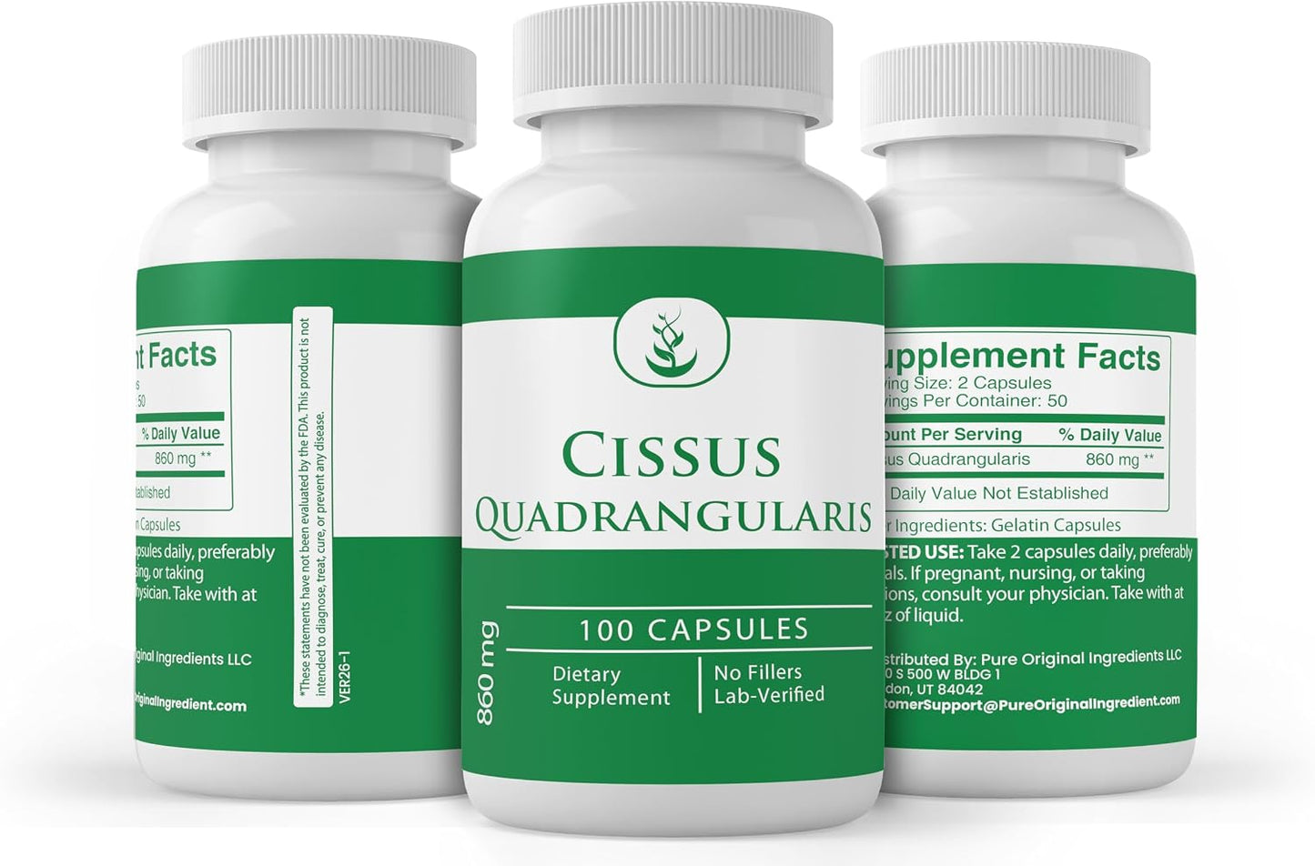 PURE ORIGINAL INGREDIENTS Cissus Quadrangularis, 100 Capsules, Always Pure, No Additives or Fillers, Laboratory Tested - görsel 4