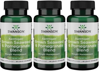 Swanson Xanthigen - Brown Seaweed & Pomegranate Blend - 200 mg, 90 Liquid Vegetarian Capsules (2 Pack)