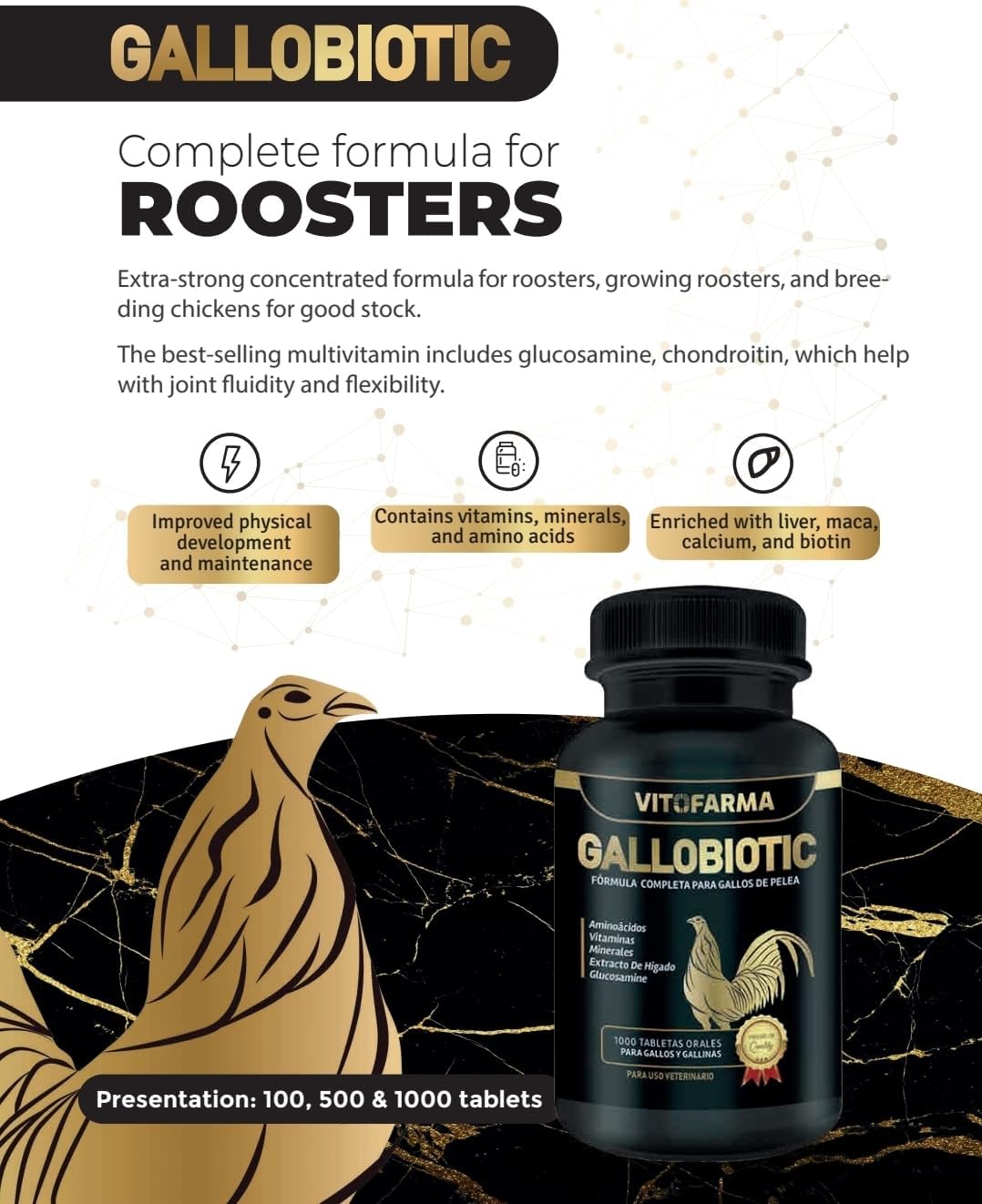 Gallobiotic Natural Multivitamin for Roosters and Hens - 100 Tablets - görsel 2