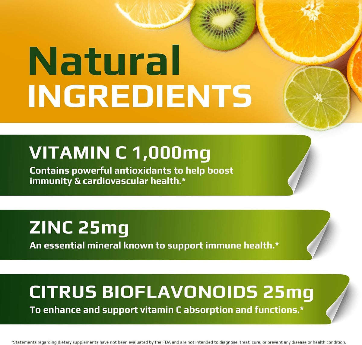 Vitamin C & Zinc 1000mg with Citrus Bioflavonoids, 120 Capsules - görsel 3