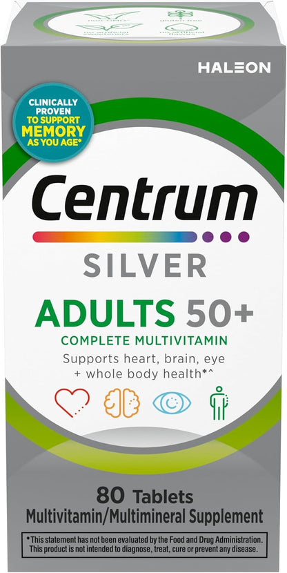 Centrum Silver Multivitamin for Adults 50+ - 80 Tablets