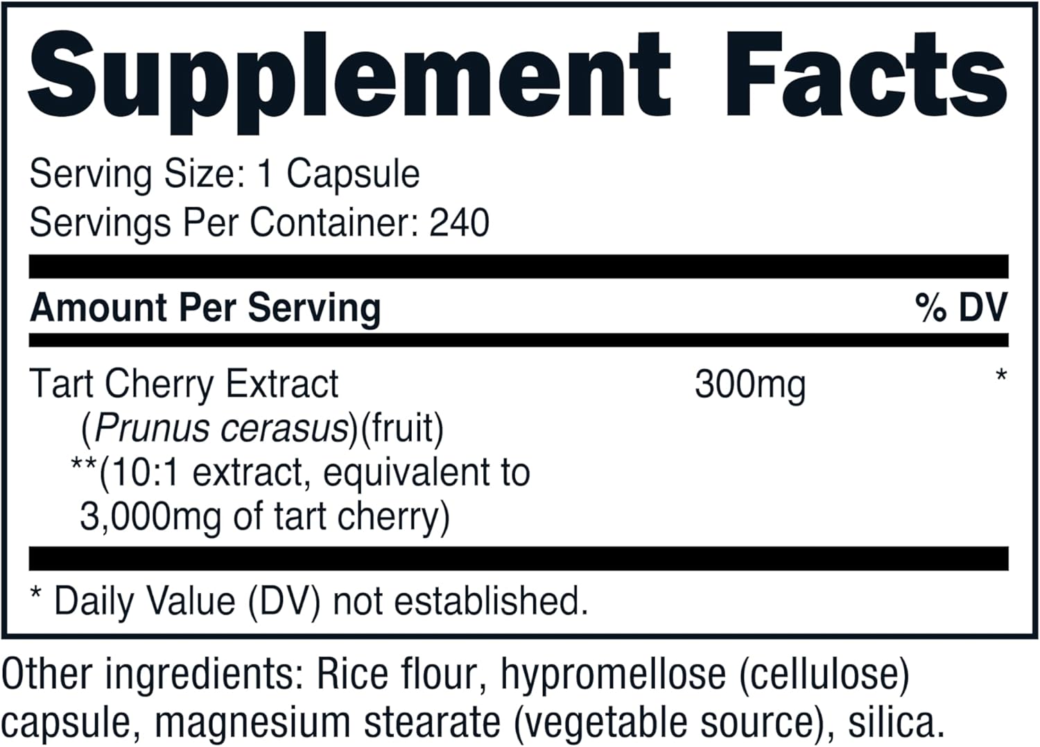 Nutricost Tart Cherry Extract 240 Vegetarian Capsules - görsel 2