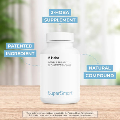 Supersmart 2-HOBA Food Supplement 100mg per Day (Hobamine) - 2-Hydroxybenzylamine | Non-GMO & Gluten-free - 60 Vegetarian Capsules