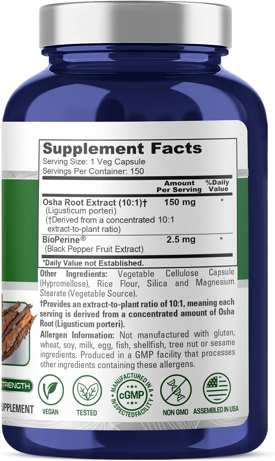 NusaPure OSHA Root Capsules, 1500 mg, 150 Veg Capsules (Non-GMO, Vegan) - görsel 2