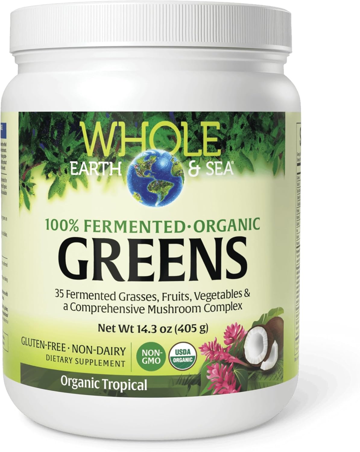 Whole Earth & Sea Organic Fermented Greens, Tropical, 405 g - görsel 1