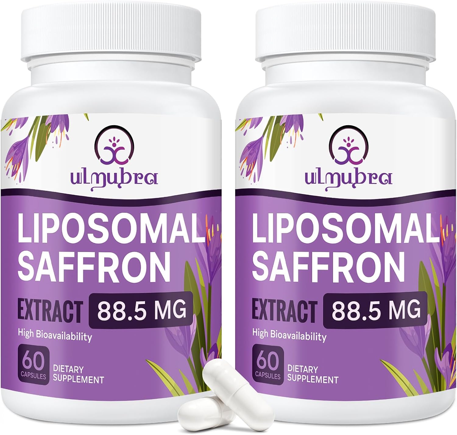 Liposomal Saffron Supplement 88.5 mg - 120 Vegan Capsules - görsel 1