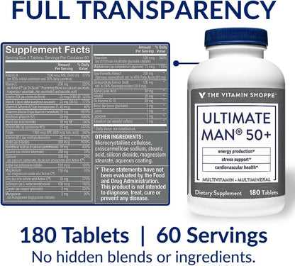 The Vitamin Shoppe Ultimate Man 50+ Multivitamin, 180 Tablets