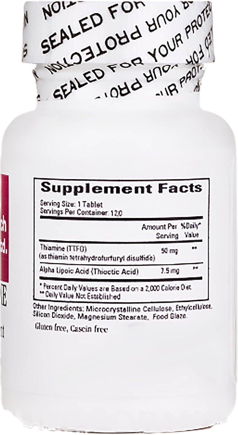 Cardiovascular Research Lipothiamine B Supplement - 240 Tablets (2 x 120 Count) - Vitamin B1 with Alpha Lipoic Acid - görsel 2