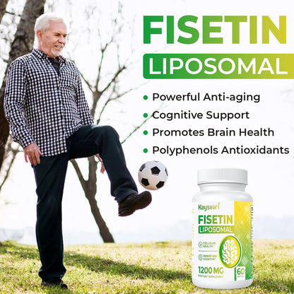 Kayseari Fisetin 1200mg Liposomal Fisetin Supplements | 98% Pure Fisetin Polyphenols | Antioxidants | Immunity | Healthy Ageing | Cognitive Support | Non-GMO | 120 Capsules