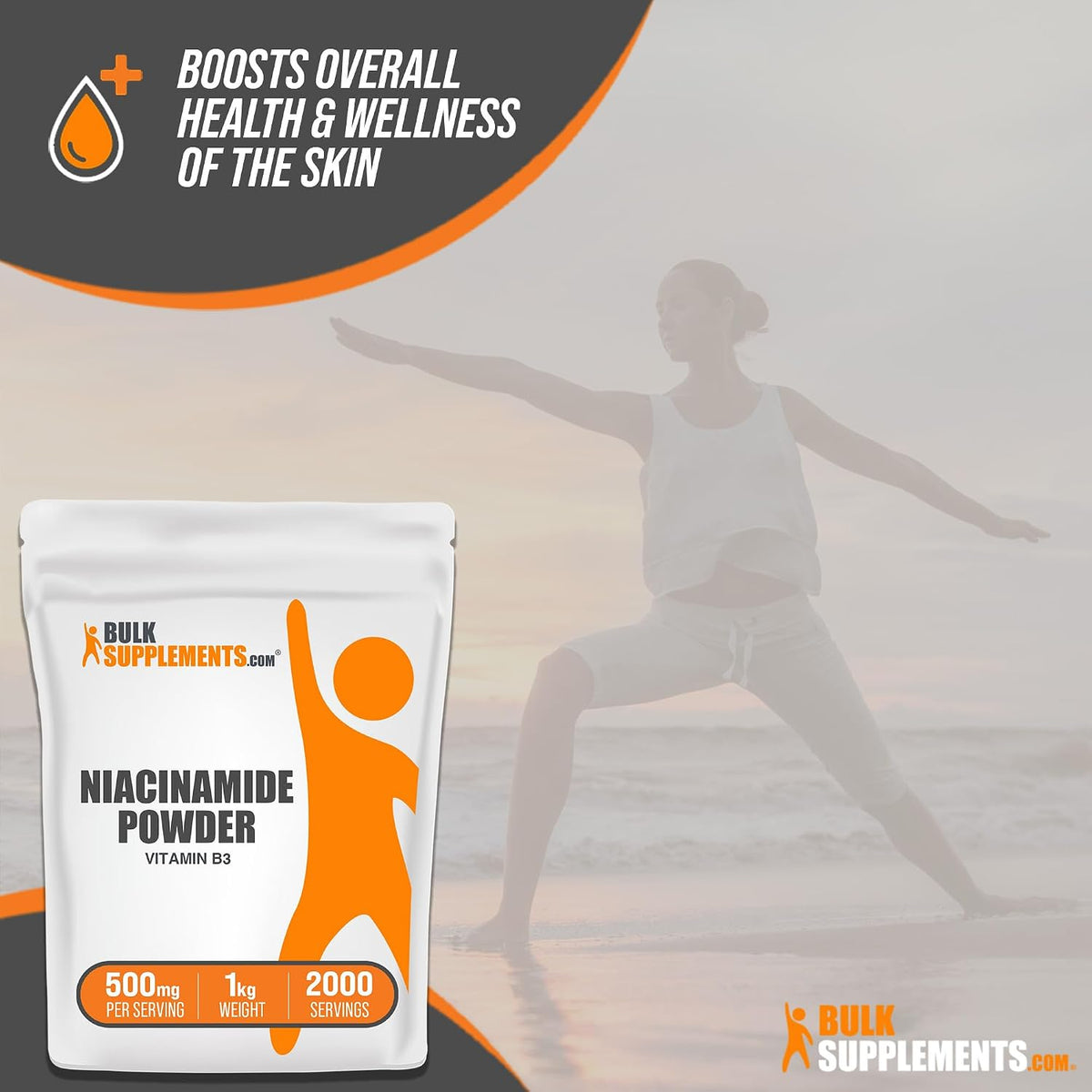 BulkSupplements.com Niacinamide Powder – Vitamin B3, 500mg per Serving, 1kg (2.2 lbs) - görsel 5