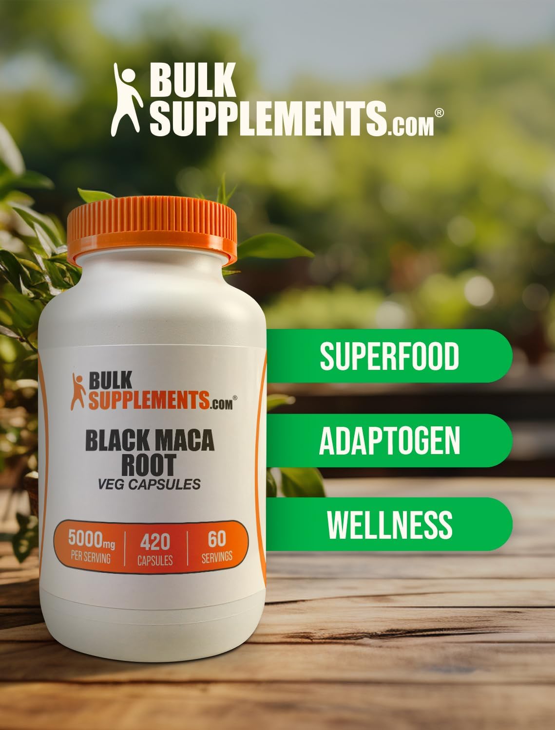 BulkSupplements.com Black Maca Root Capsules - 5000mg, 420 Vegetarian Capsules - görsel 5