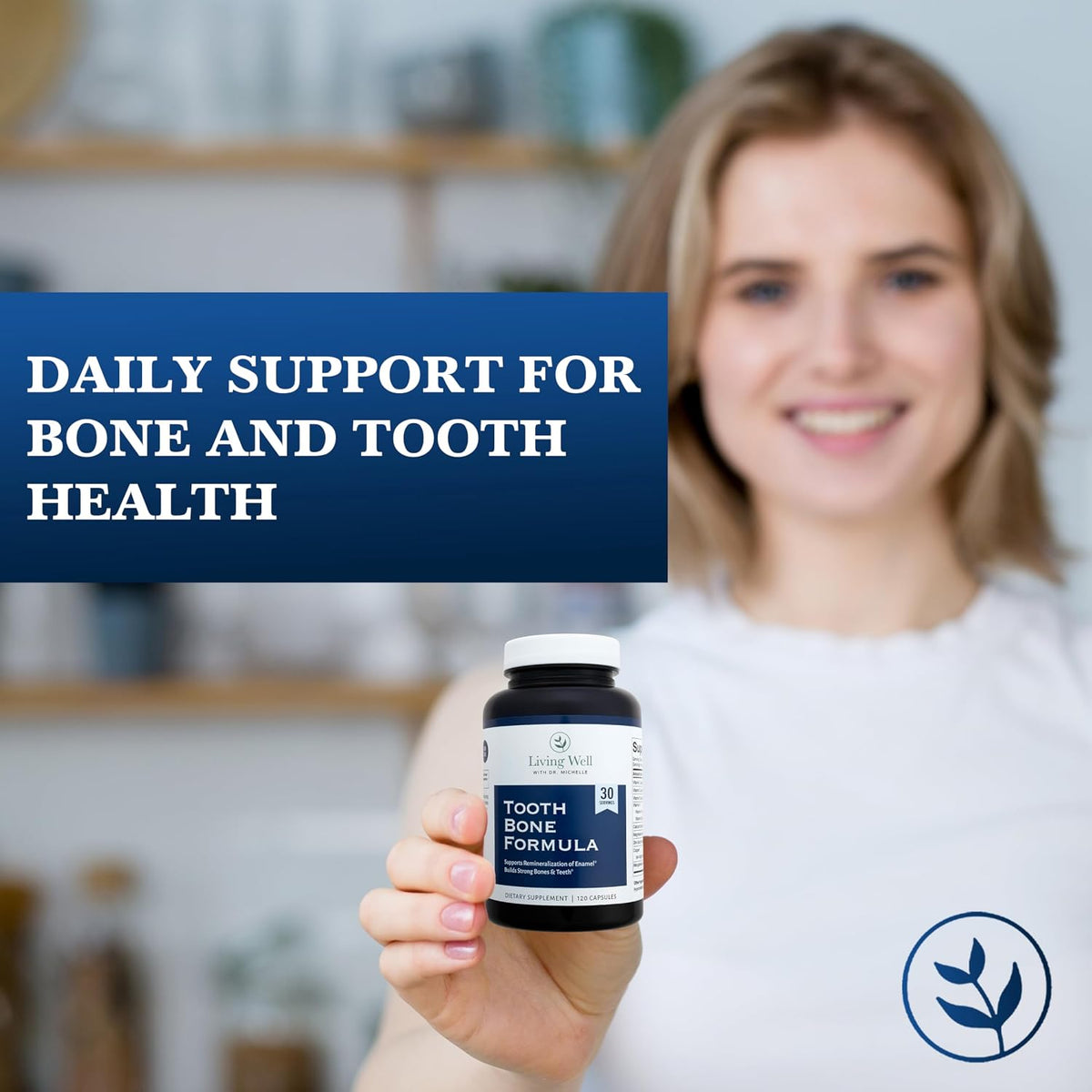 Living Well Dr. Michelle Tooth and Bone Formula with D3, K2 – 120 Capsules - görsel 6