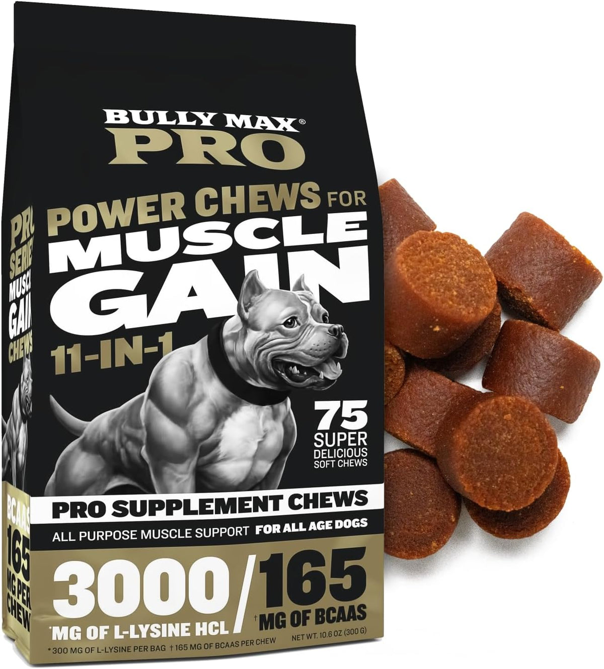 Bully Max 11-in-1 Dog Muscle Builder Power Chews - görsel 1