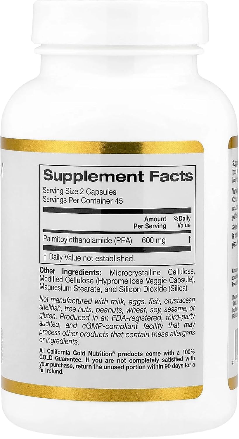 Lake Avenue PEA (Palmitoylethanolamide) - Micronised, 300 mg, 90 Vegetable Capsules - görsel 2