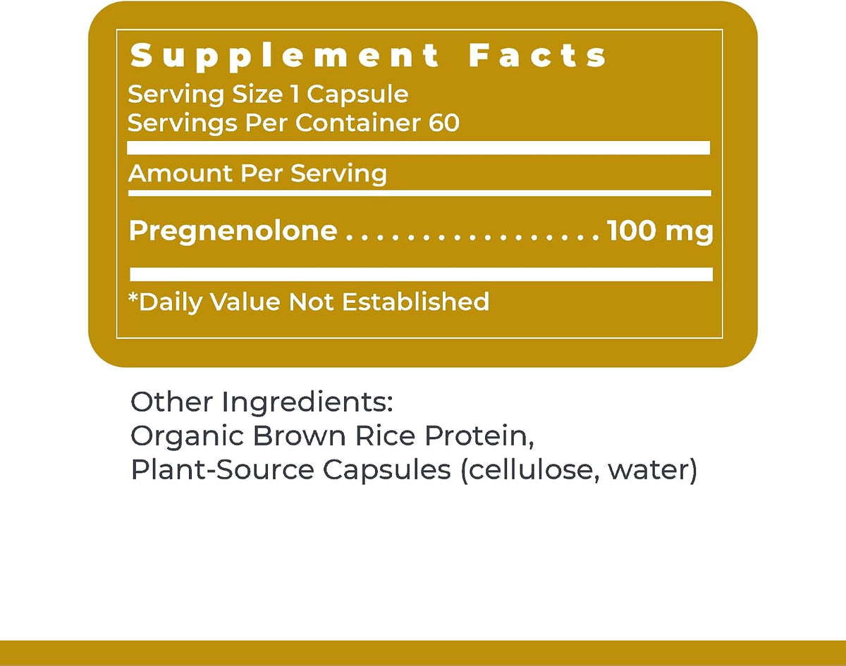 Premier Research Labs Premier Pregnenolone - 100mg Food Supplement - 60 Vegetarian Capsules - görsel 6