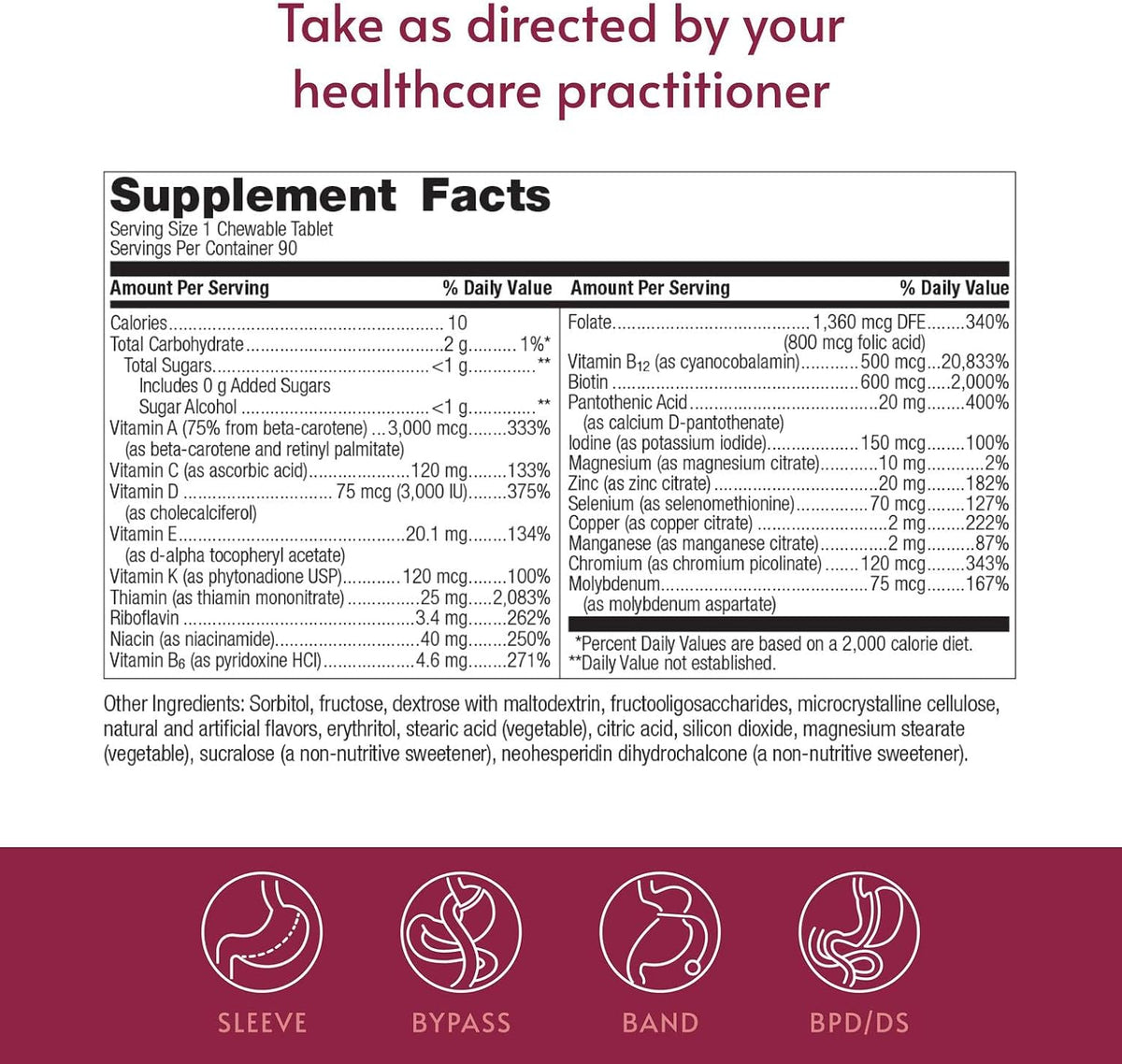 Bariatric Advantage - Chewable Ultra Solo Multivitamin with Iron - Citrus - 90 Tablets - görsel 4
