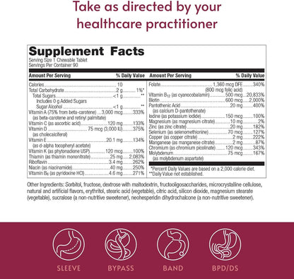 Bariatric Advantage - Chewable Ultra Solo Multivitamin with Iron - Citrus - 90 Tablets