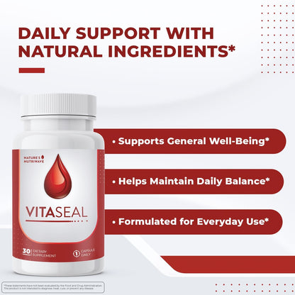 Vitaseal – Botanicals, Vitamins C, E and Minerals – 30 Capsules, 3-Month Supply