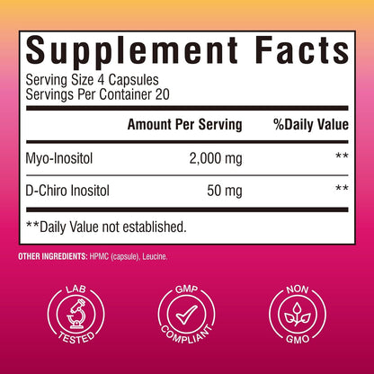 Vitalibre Inositol Supplement, Myo-Inositol & D-Chiro Inositol for Women, 40:1 Ideal Ratio, Hormonal Support and Women’s – Image 2