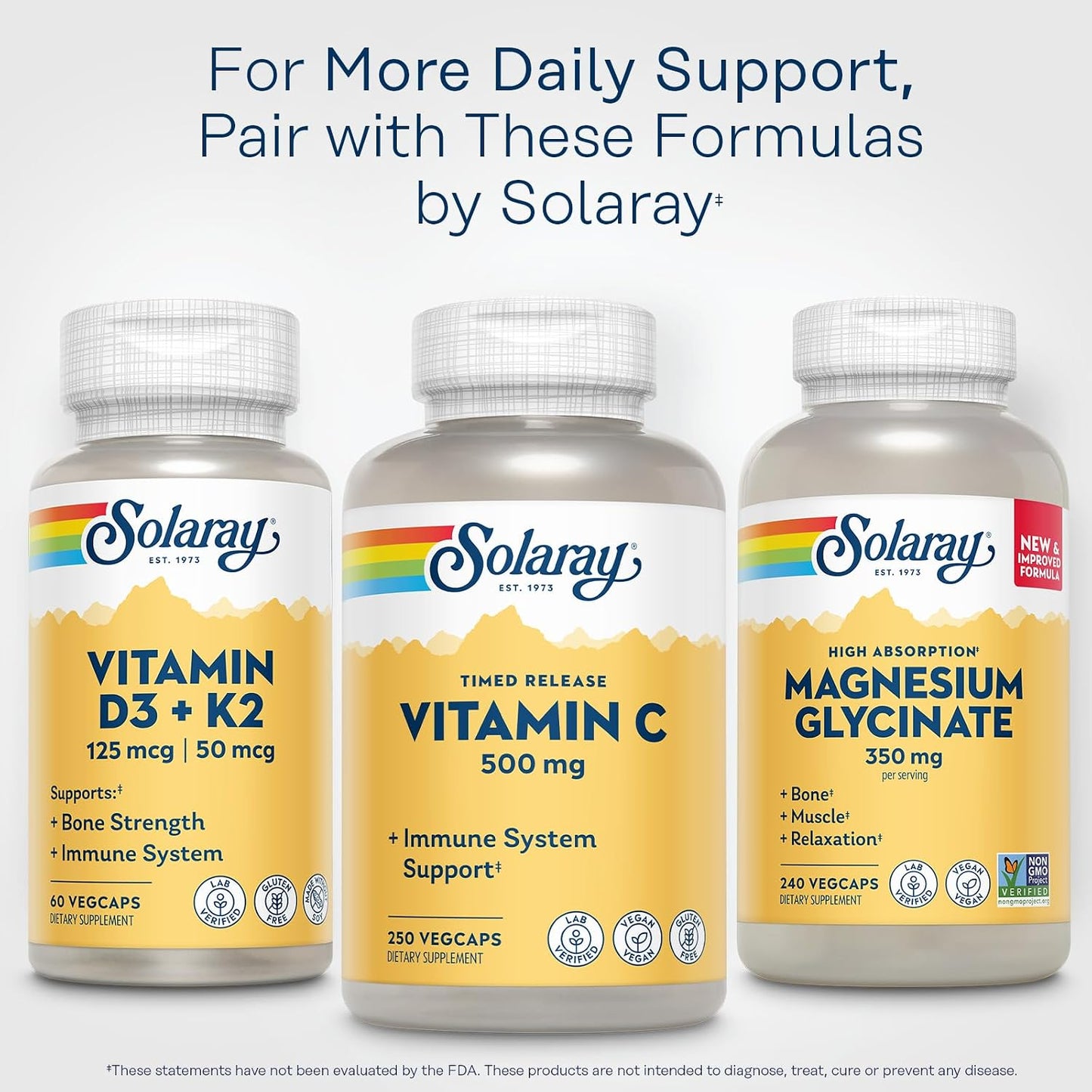 SOLARAY Vitamin C 500mg, Two-Stage Timed Release with Rose Hips and Acerola, 250 Veg Caps - görsel 6