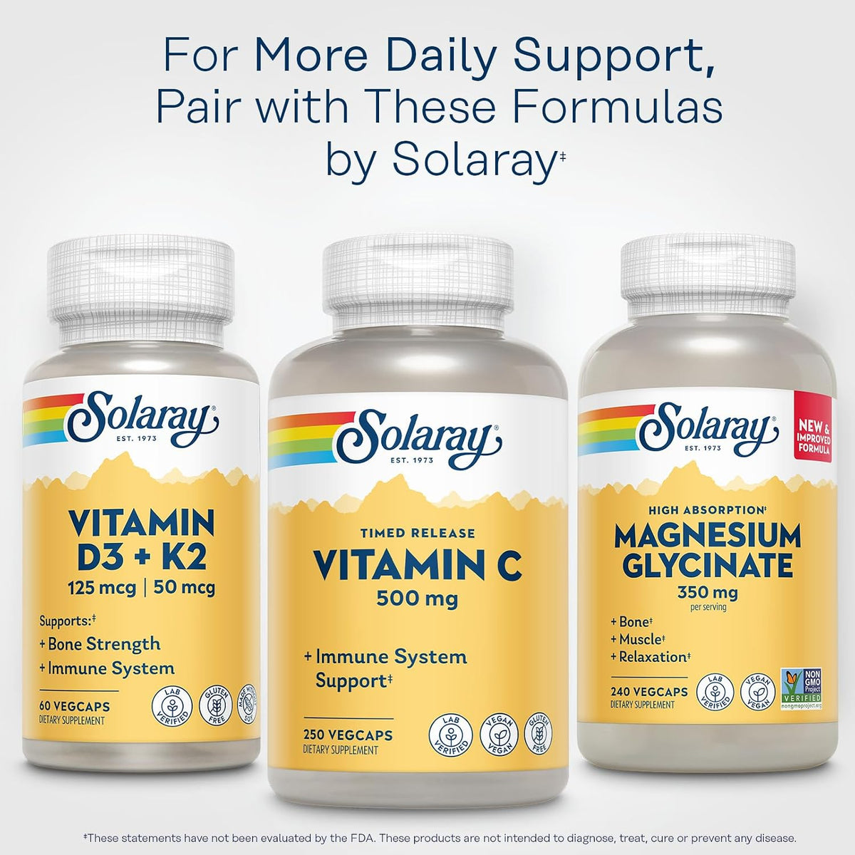 SOLARAY Vitamin C 500mg, Two-Stage Timed Release with Rose Hips and Acerola, 250 Veg Caps - görsel 6
