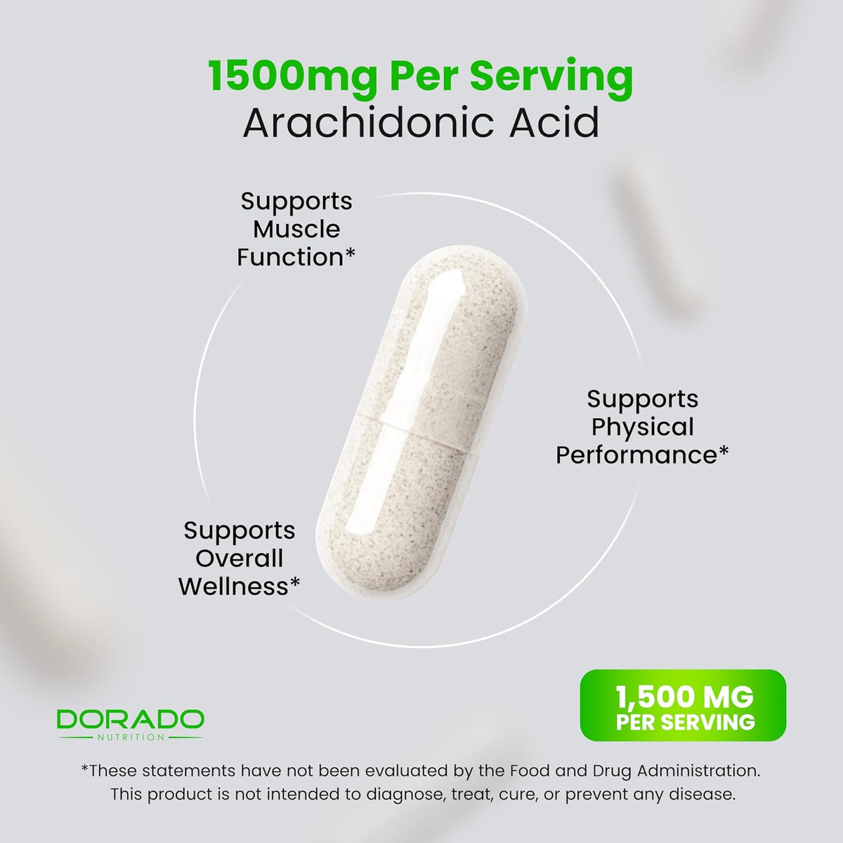 Dorado Nutrition Arachidonic Acid Supplement 1500mg, 150 Capsules - görsel 4