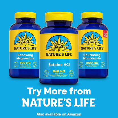 Nature's Life Betaine HCl with Pepsin – Digestive Health Support