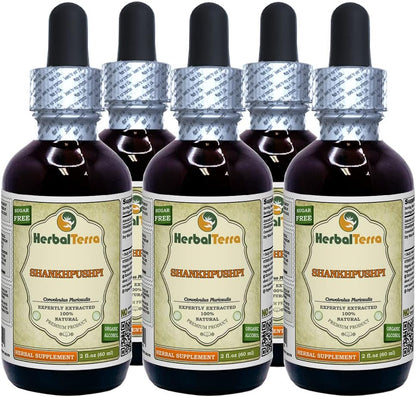 Shankhpushpi, Horseshoe Vitex (Convolvulus Pluricaulis) Dried Whole Herb Liquid Extract - 4 x 118 ml