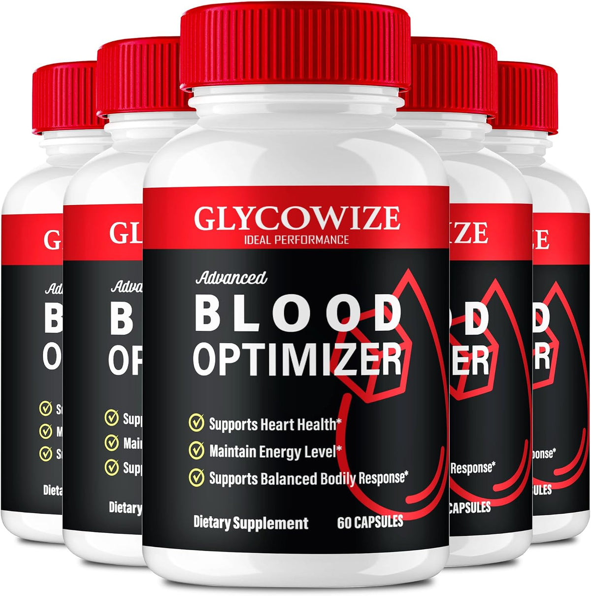 Glycowize Blood Optimiser Capsules - Premium All-Natural Supplement for Healthy Circulation & Stable Levels (5 Pack) - görsel 1