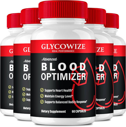 Glycowize Blood Optimiser Capsules - Premium All-Natural Supplement for Healthy Circulation & Stable Levels (5 Pack)