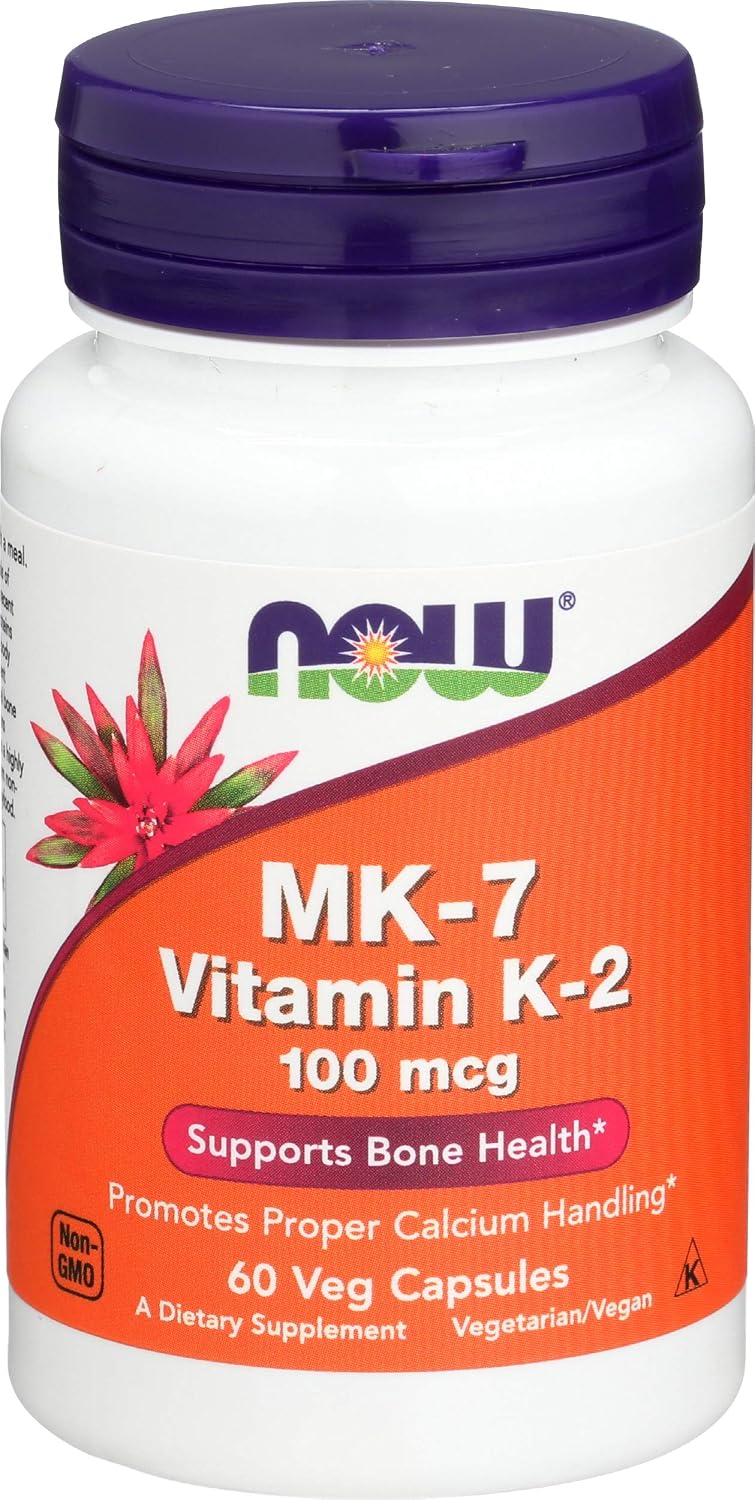 NOW Foods MK-7 Vitamin K-2 100 mcg, 60 Vegan Capsules - görsel 1