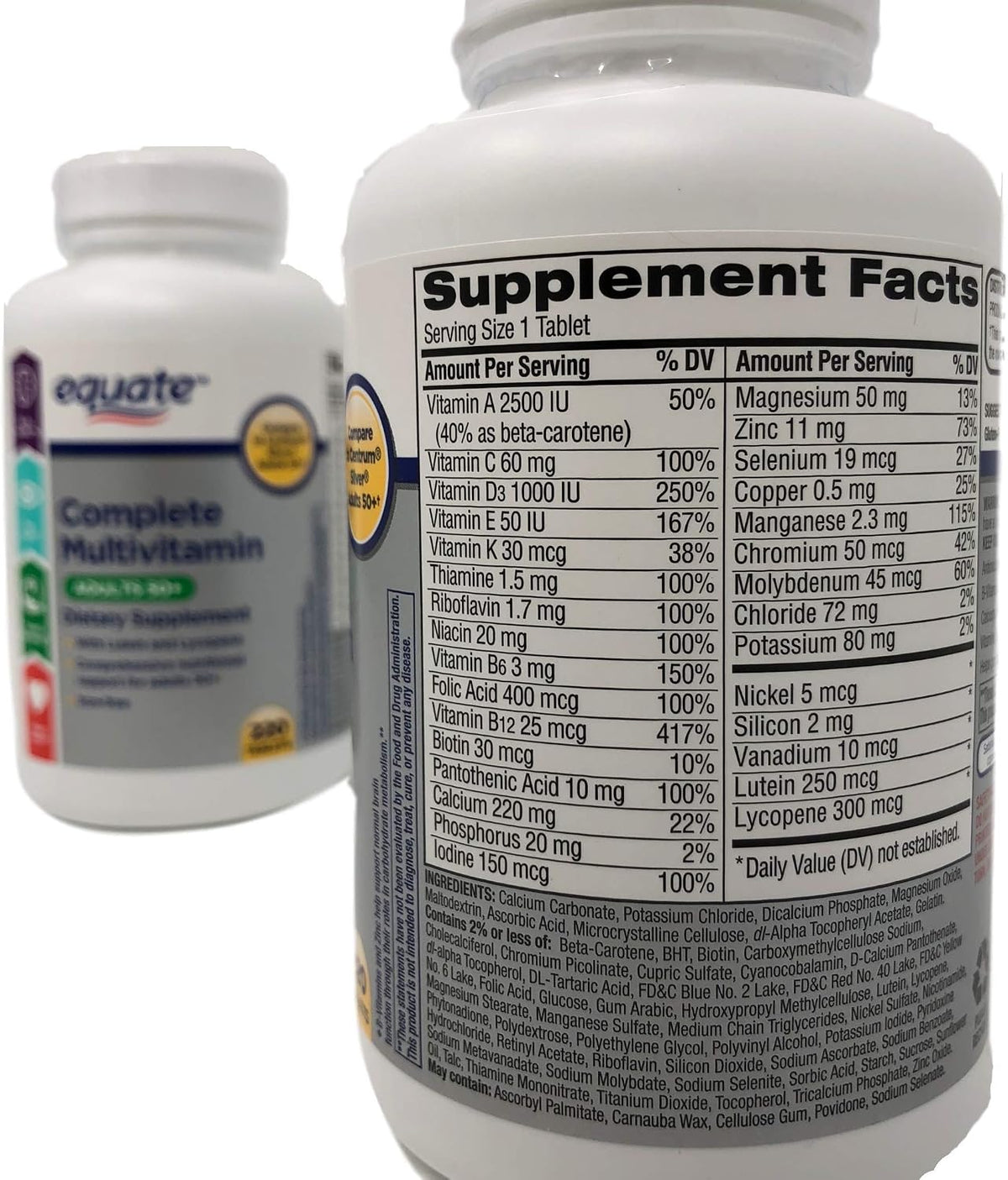 Equate Mature Complete Multivitamin with Lycopene - 220 Tablets - görsel 2