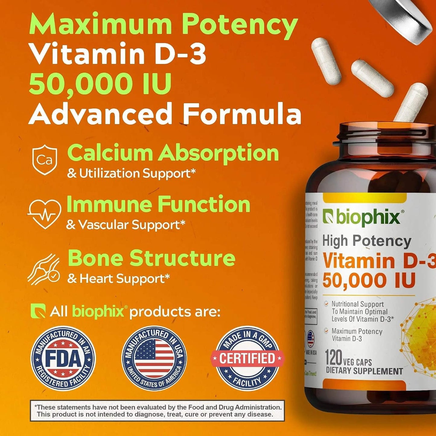 biophix Vitamin D3 10,000 IU High-Potency 120 Softgels - görsel 7