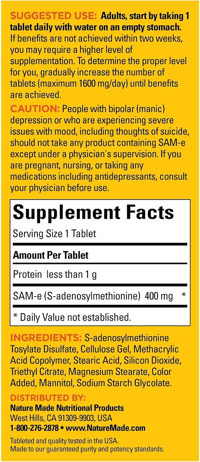 Nature Made SAM-e Complete 400 mg Tablets, 36 Count - görsel 3
