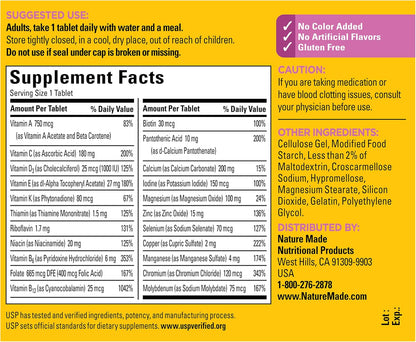 Nature Made Multivitamin for Women Over 50, No Iron, 90 Tablets