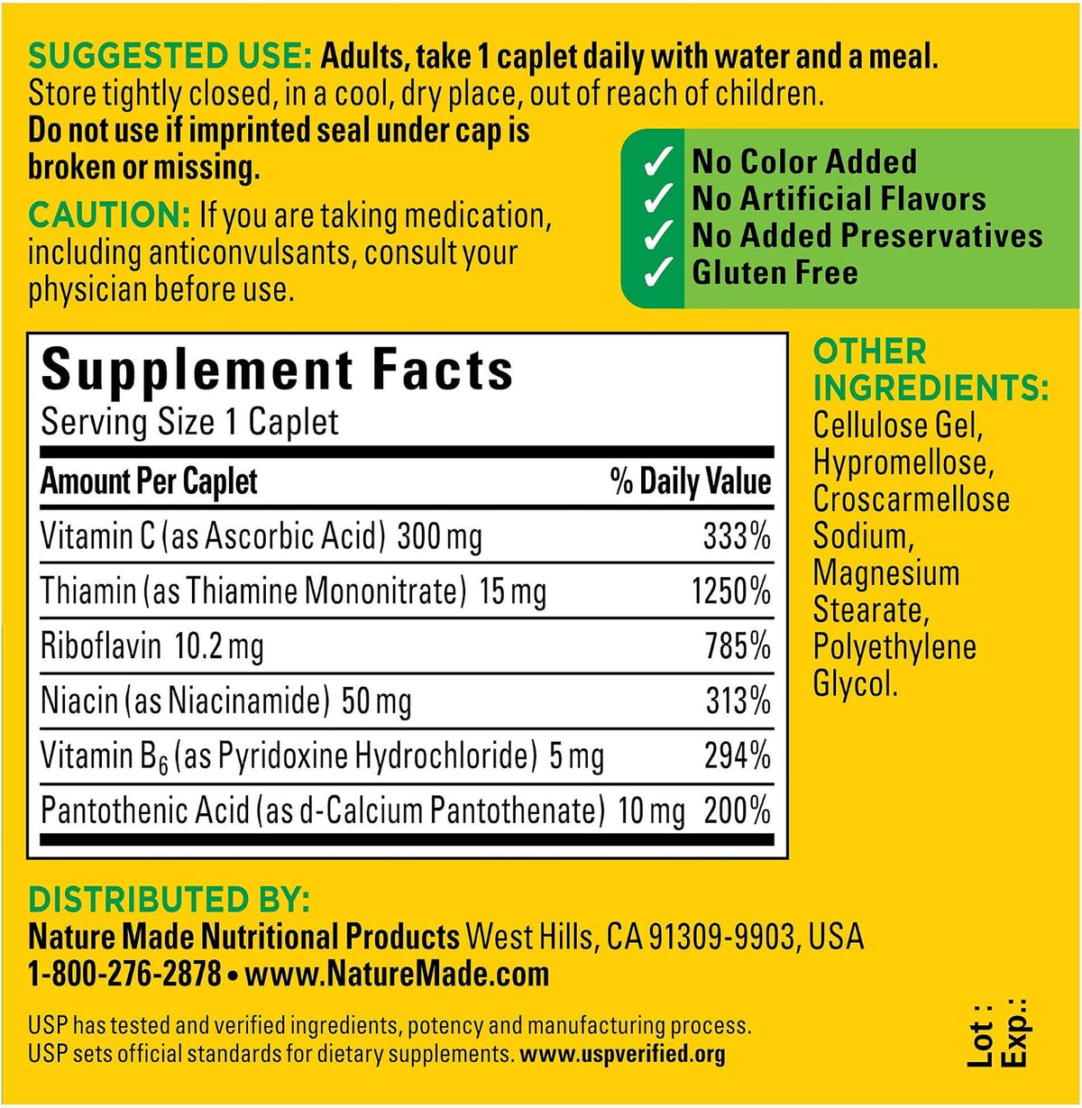 Nature Made B-Complex with Vitamin C Tablets, 300 Tablets (Pack of 3) - görsel 4