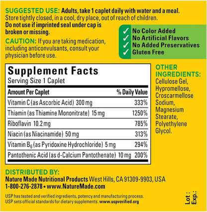 Nature Made B-Complex with Vitamin C Tablets, 300 Tablets (Pack of 3)