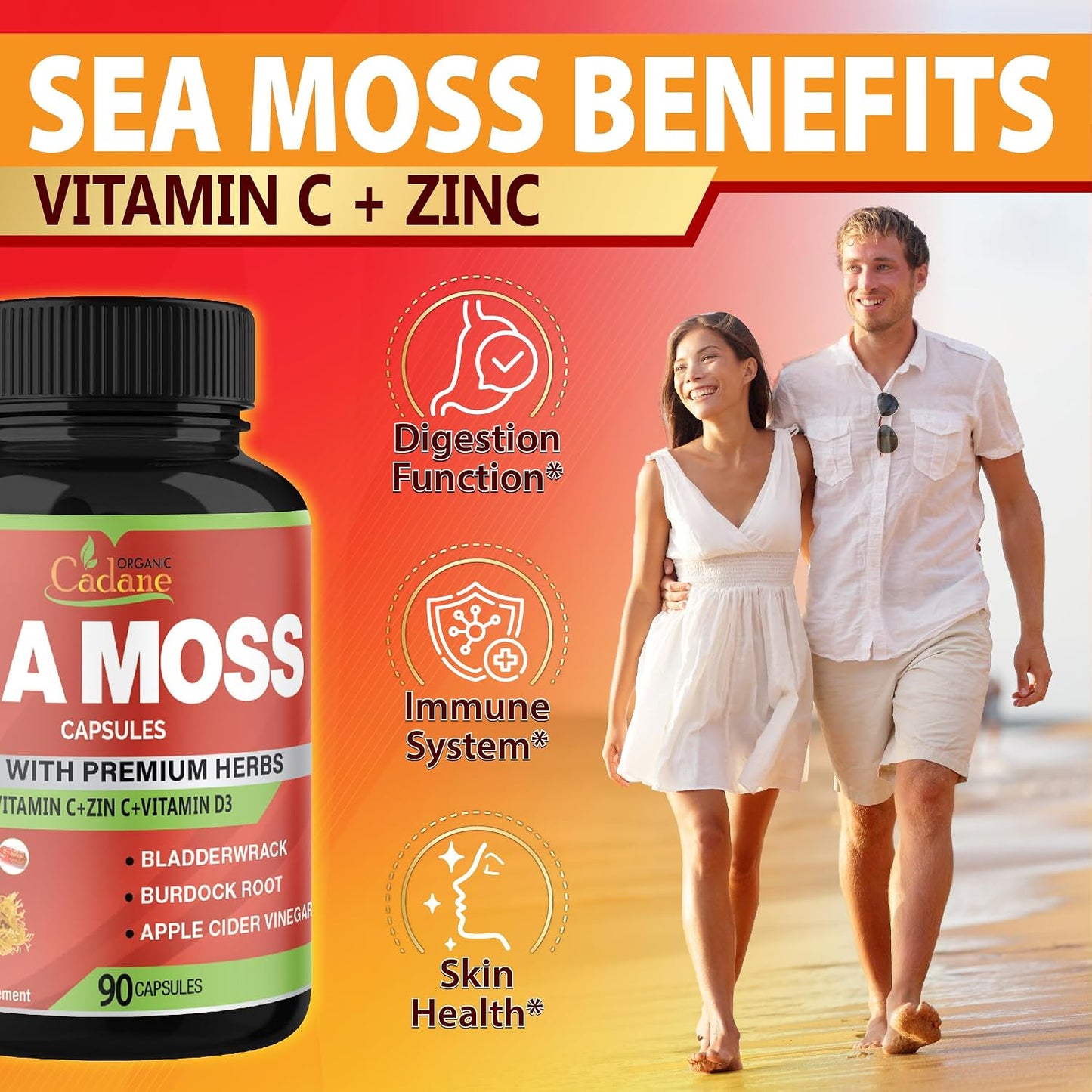 Organic Cadane Irish Sea Moss Extract Capsules – Contributes to Normal Immune Function & General Health – 90 Capsules - görsel 4