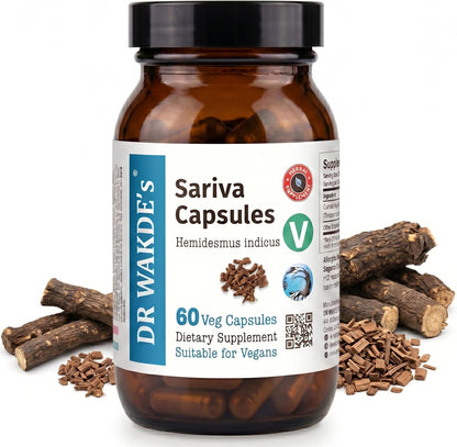 DR WAKDE'S Sariva Capsules (Hemidesmus indicus) – 100% Herbal Ayurvedic Supplement